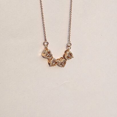 Radiant Clover Heart Charm Necklace